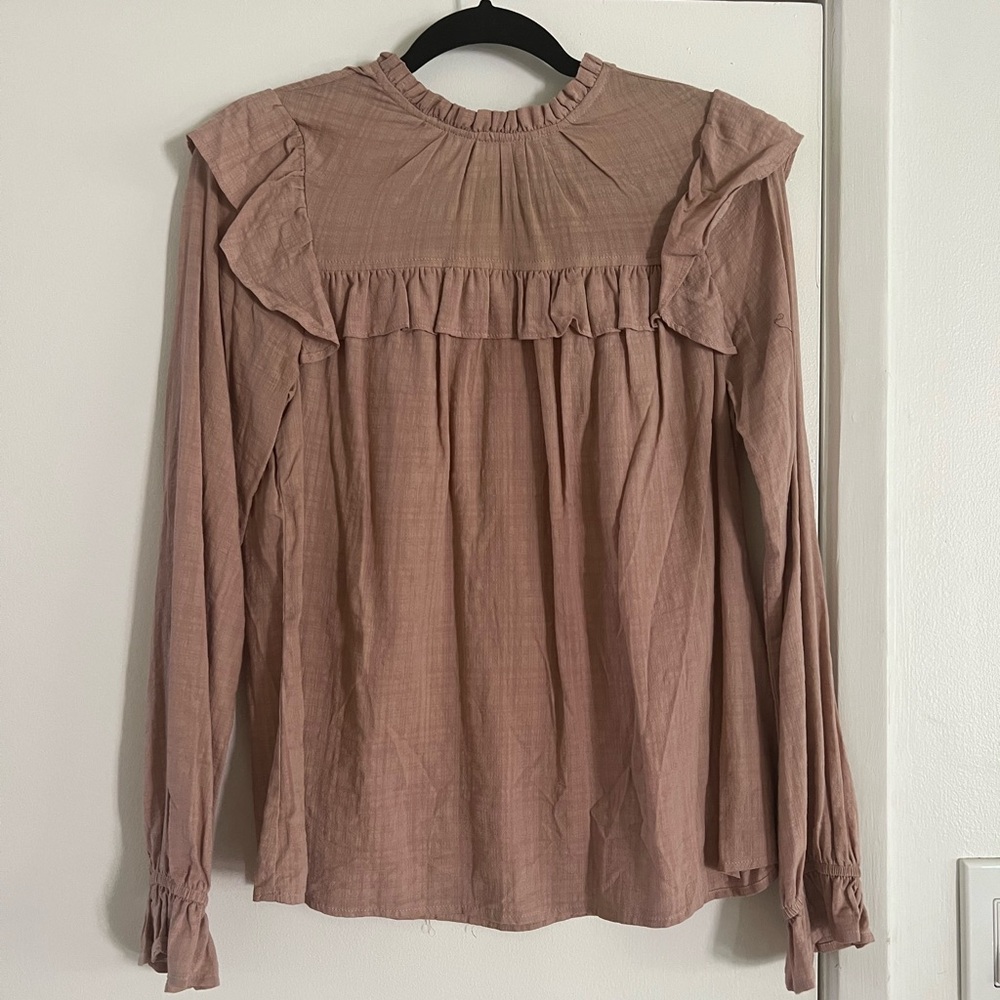 Universal Thread - women’s long sleeve peasant top (dusty rose)